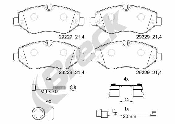 set placute frana,frana disc BRECK 29229 00 703 00