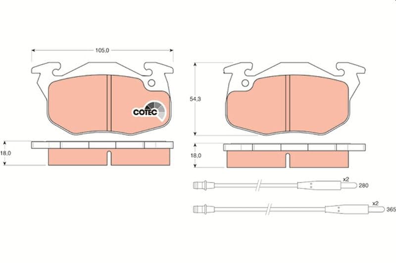 set placute frana,frana disc TRW COTEC GDB1033