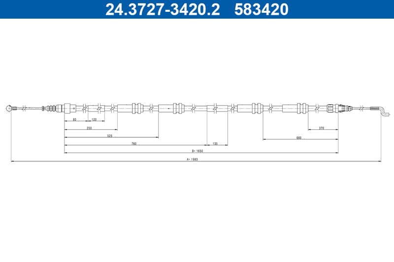 Cablu, frana de parcare ATE 24.3727-3420.2