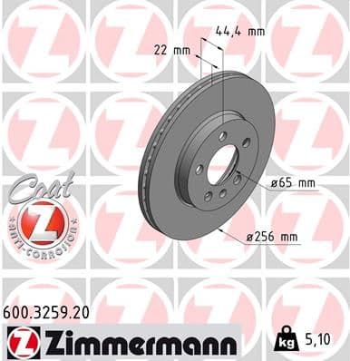 Disc frana ZIMMERMANN COAT Z 600.3259.20