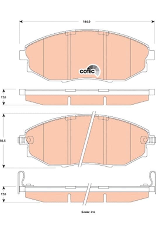 set placute frana,frana disc TRW COTEC GDB4179