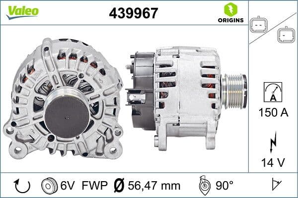 Generator / Alternator VALEO ORIGINS NEW OE TECHNOLOGY 439967