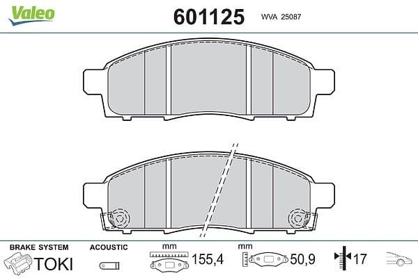 set placute frana,frana disc VALEO 601125