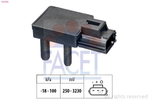 Senzor, presiune gaze evacuare FACET Made in Italy - OE Equivalent 10.3332