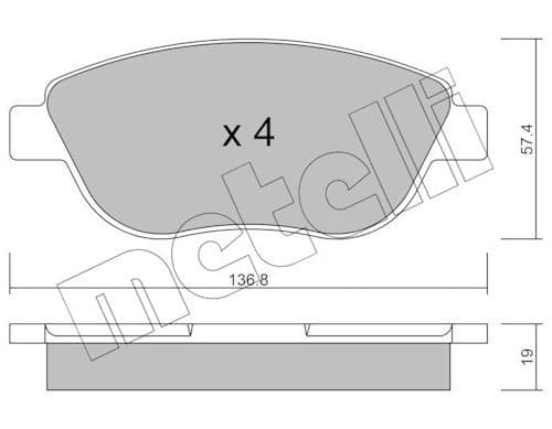 set placute frana,frana disc METELLI 22-0322-1