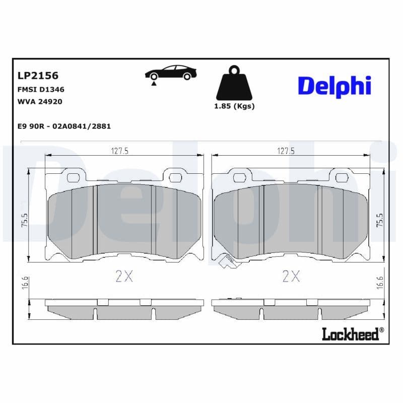 set placute frana,frana disc DELPHI LP2156