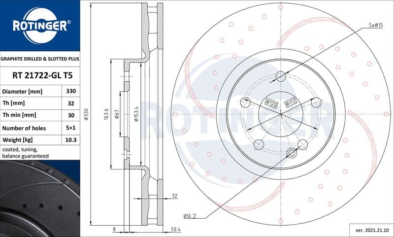Disc frana ROTINGER RT 21722-GL T5
