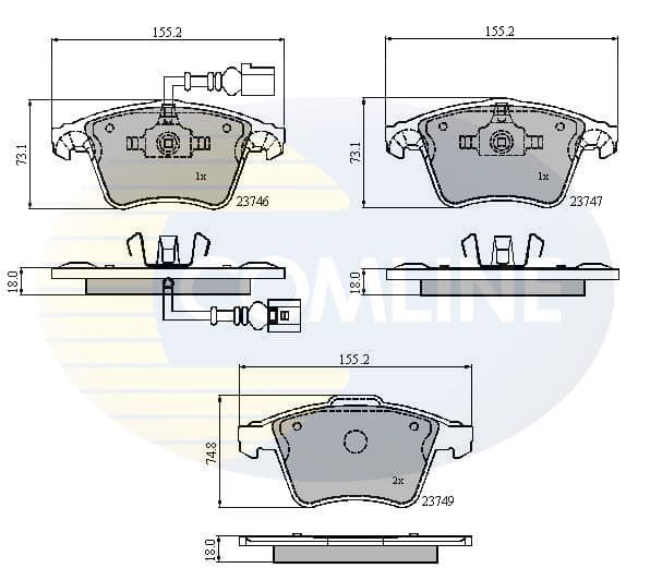set placute frana,frana disc COMLINE CBP11312