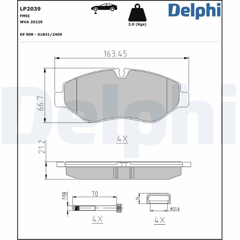 set placute frana,frana disc DELPHI LP2039