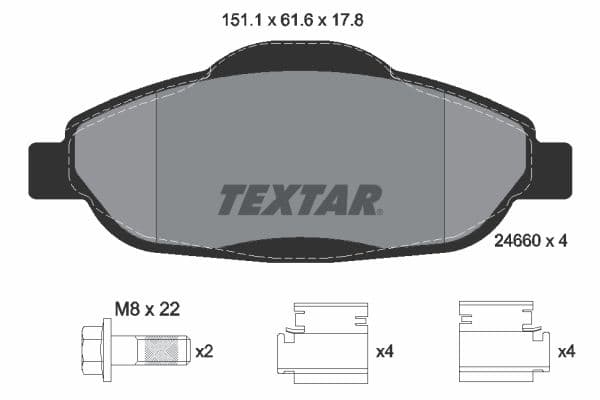 set placute frana,frana disc TEXTAR Q+ 2466001