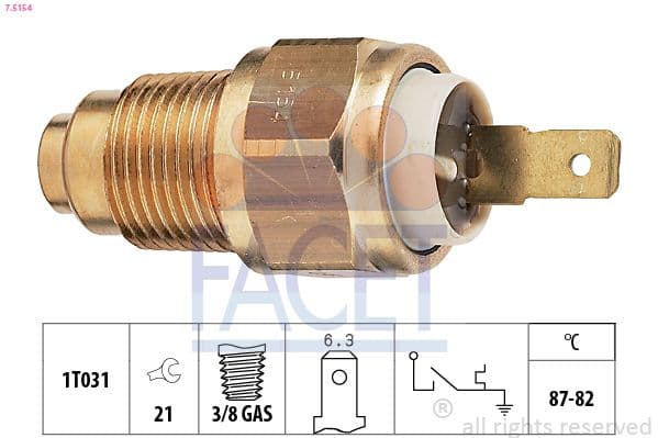 Comutator temperatura, ventilator radiator FACET 7.5154