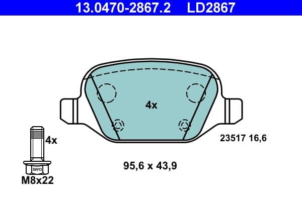 set placute frana,frana disc ATE Ceramic 13.0470-2867.2