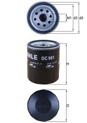 Filtru ulei MAHLE OC 981