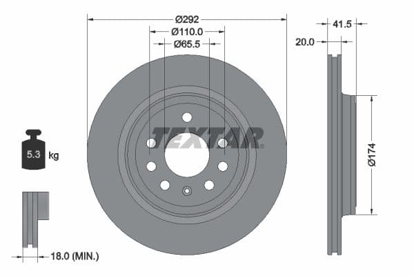 Disc frana TEXTAR PRO 92118403