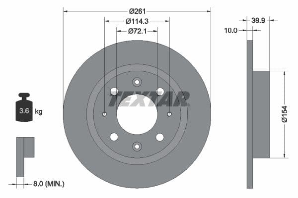 Disc frana TEXTAR 92104300