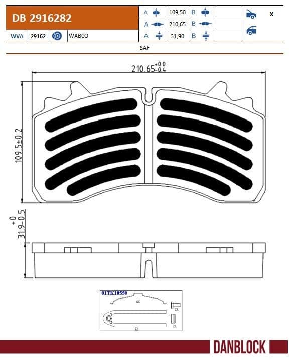 set placute frana,frana disc DANBLOCK DB 2916282