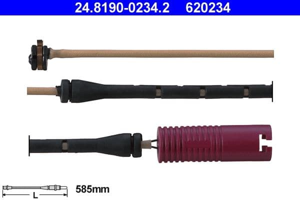 senzor de avertizare,uzura placute de frana ATE 24.8190-0234.2