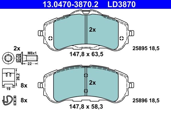 set placute frana,frana disc ATE Ceramic 13.0470-3870.2