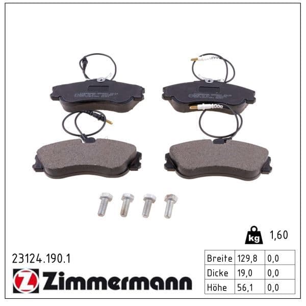 set placute frana,frana disc ZIMMERMANN 23124.190.1