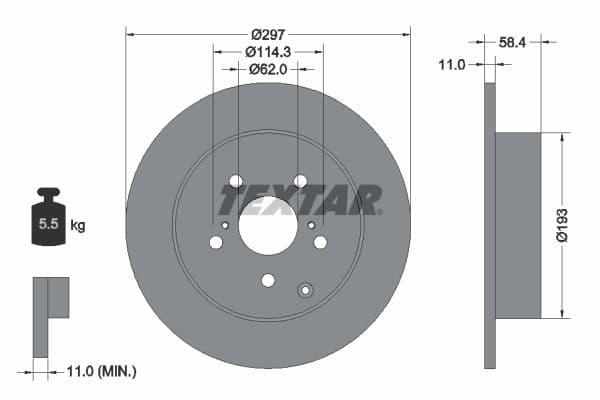 Disc frana TEXTAR 92222500