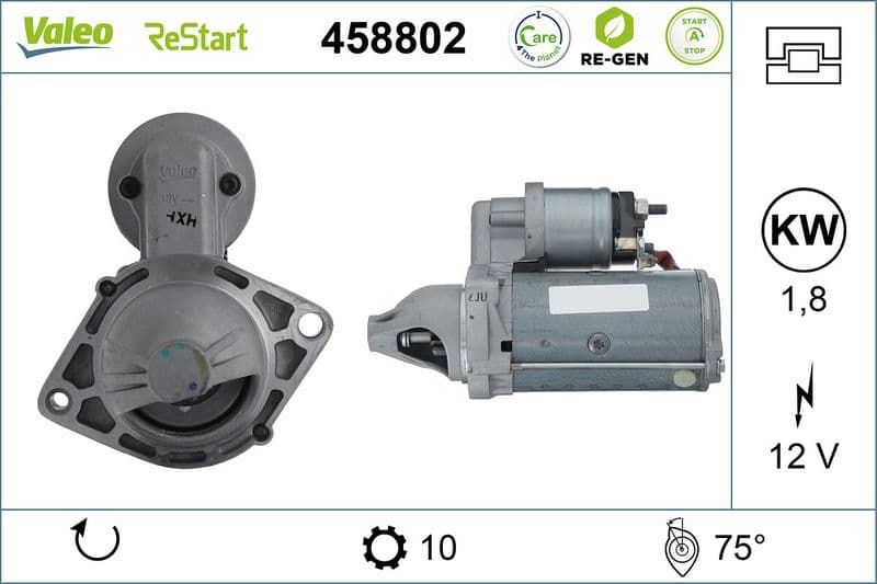 starter VALEO RE-GEN REMANUFACTURED STOP&START 458802