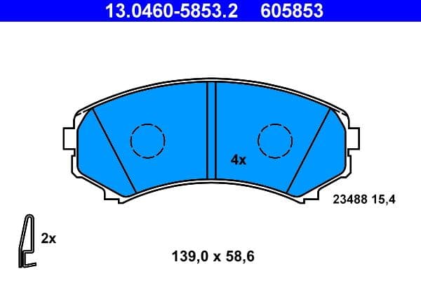 set placute frana,frana disc ATE 13.0460-5853.2