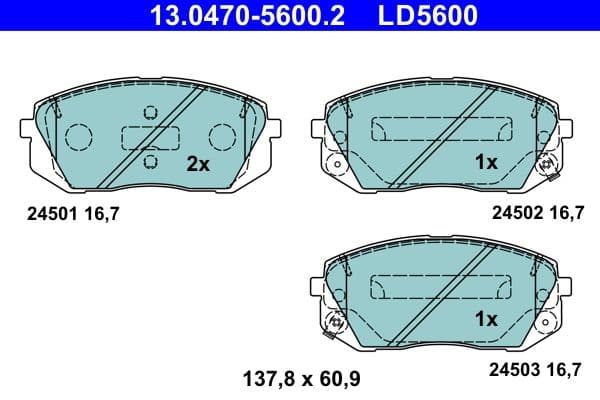set placute frana,frana disc ATE Ceramic 13.0470-5600.2