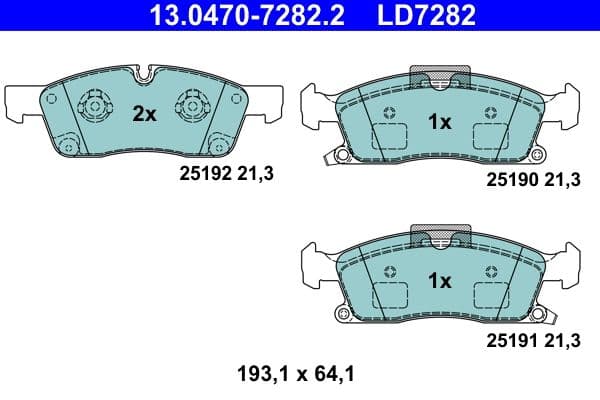 set placute frana,frana disc ATE Ceramic 13.0470-7282.2