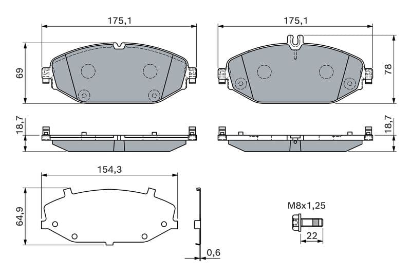 set placute frana,frana disc BOSCH 0 986 460 129