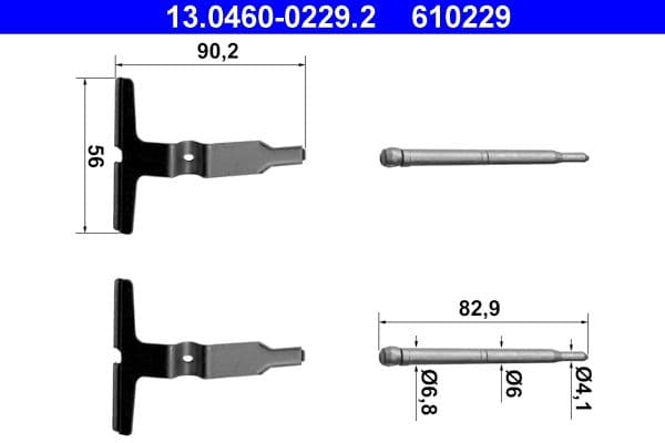 Set accesorii, placute frana ATE 13.0460-0229.2