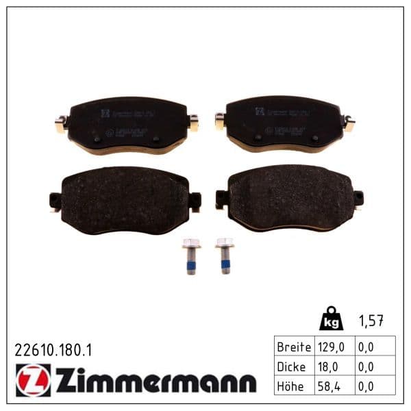 set placute frana,frana disc ZIMMERMANN 22610.180.1