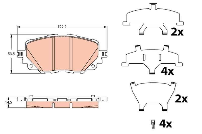 set placute frana,frana disc TRW GDB2285