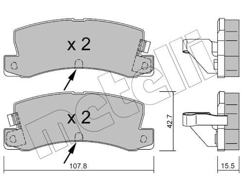 set placute frana,frana disc METELLI 22-0161-2
