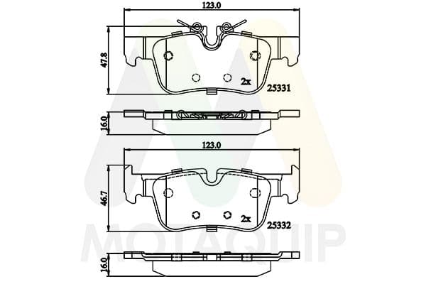 set placute frana,frana disc MOTAQUIP LVXL1834