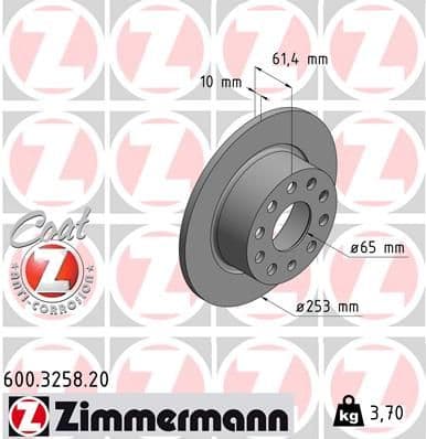 Disc frana ZIMMERMANN COAT Z 600.3258.20