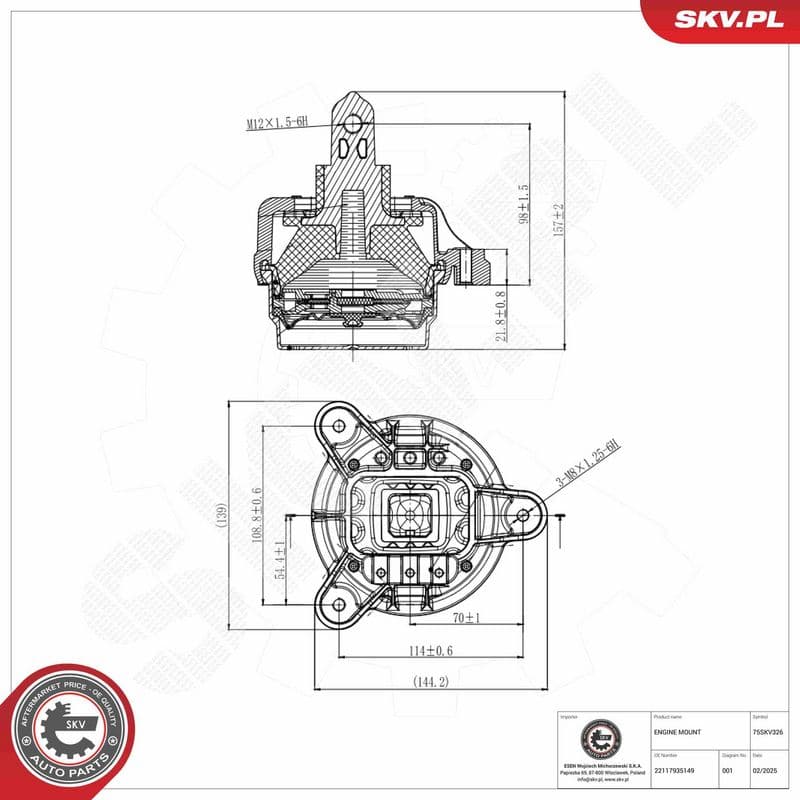 Suport motor ESEN SKV 75SKV326