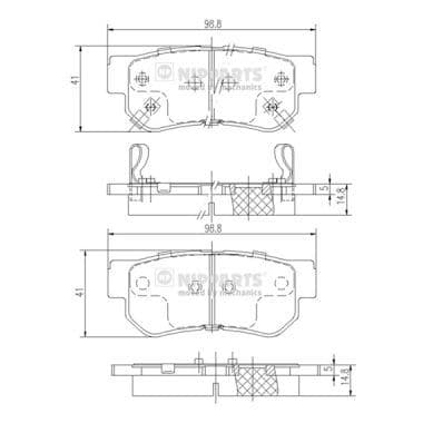 set placute frana,frana disc NIPPARTS J3610509