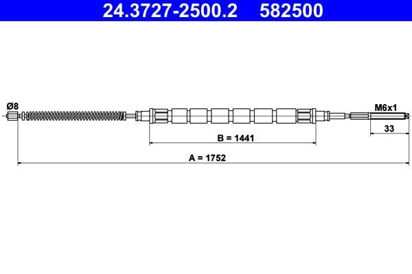 Cablu, frana de parcare ATE 24.3727-2500.2
