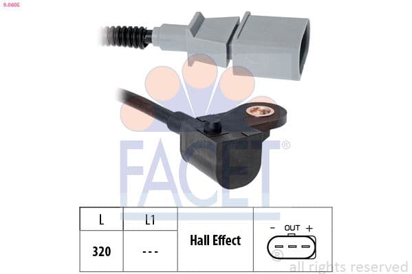 senzor,pozitie ax cu came FACET Made in Italy - OE Equivalent 9.0605