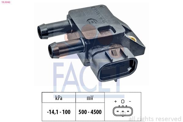 Senzor, presiune gaze evacuare FACET Made in Italy - OE Equivalent 10.3342