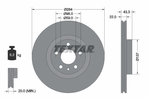 Disc frana TEXTAR PRO 92252803