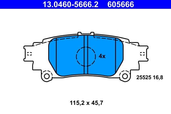 set placute frana,frana disc ATE 13.0460-5666.2
