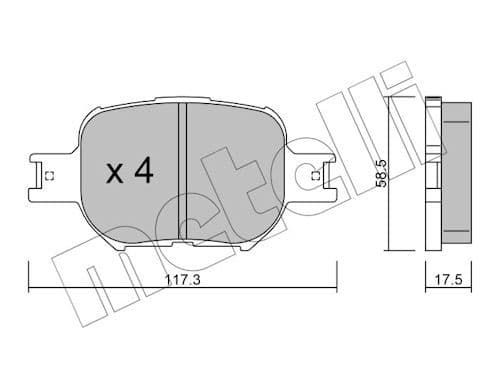 set placute frana,frana disc METELLI 22-0614-0
