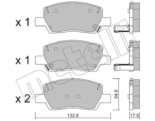 set placute frana,frana disc METELLI 22-1296-0