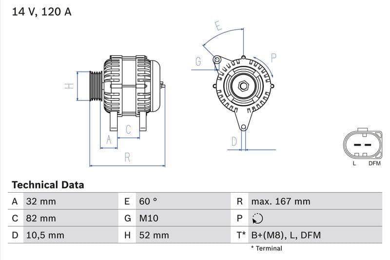 Generator / Alternator BOSCH 0 986 043 690