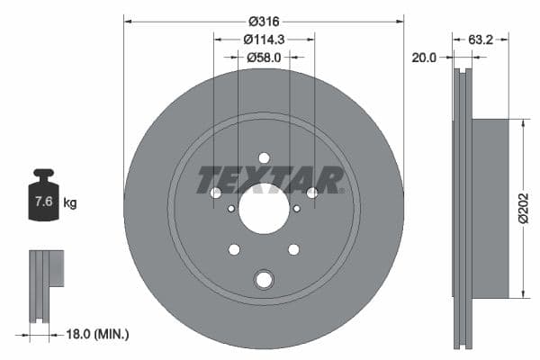 Disc frana TEXTAR PRO 92243703