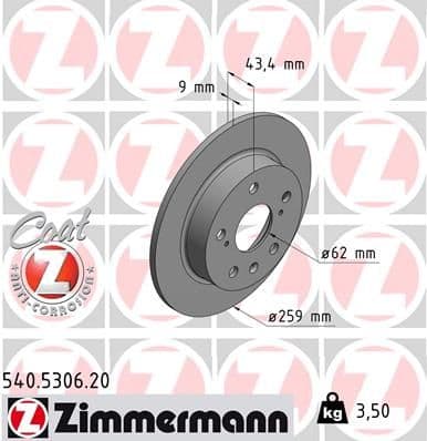 Disc frana ZIMMERMANN COAT Z 540.5306.20
