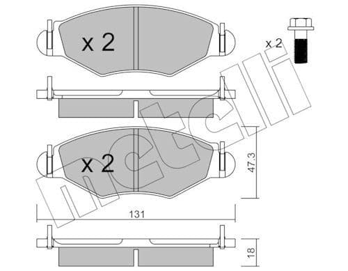 set placute frana,frana disc METELLI 22-0254-1