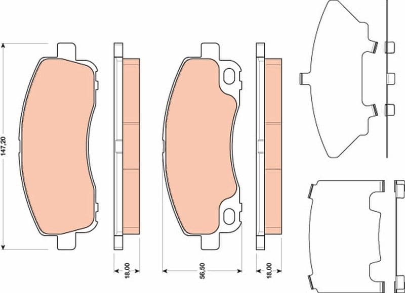 set placute frana,frana disc TRW GDB3487