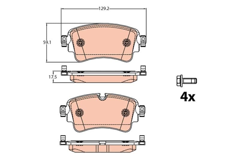 set placute frana,frana disc TRW GDB2132